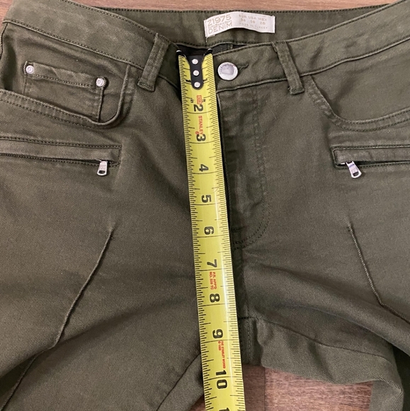 Zara Khaki Denim Jeans Women's Size 6 - Flared Bootcut - Piping Detail on Front - Picture 10 of 12